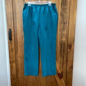 Alfred Dunner teal pants size 14 with pockets!
